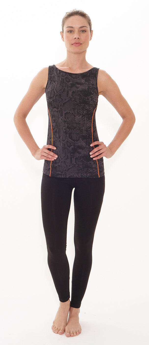 Yoga-Tank-Top mit Bra - snakeskin 3/4