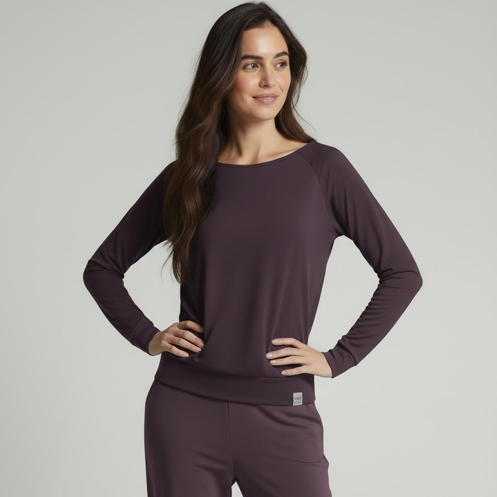 Yoga-Longsleeve "ala" - elderberry 2/3