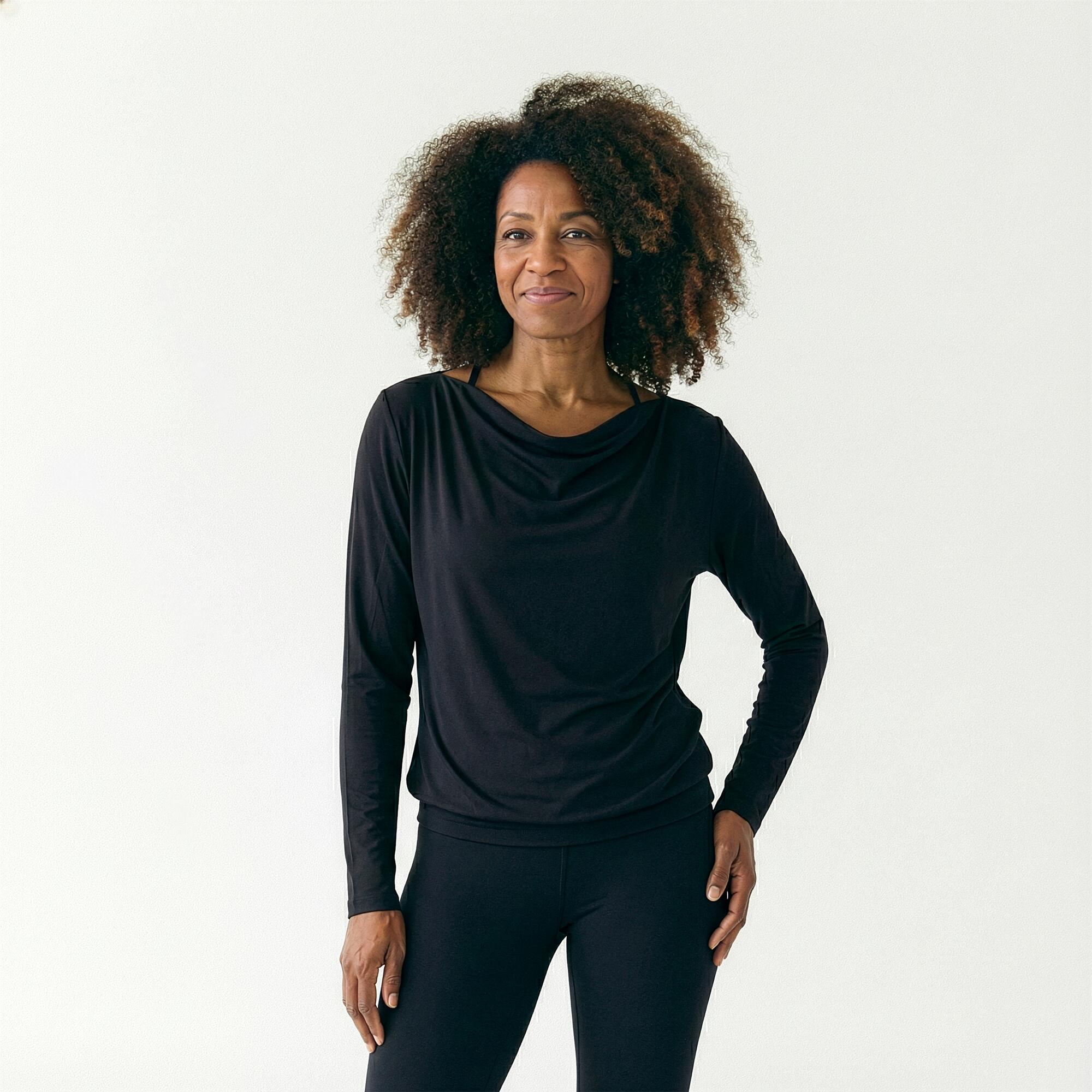 Yoga-Longsleeve flowing shakti "ala" - black 2/4