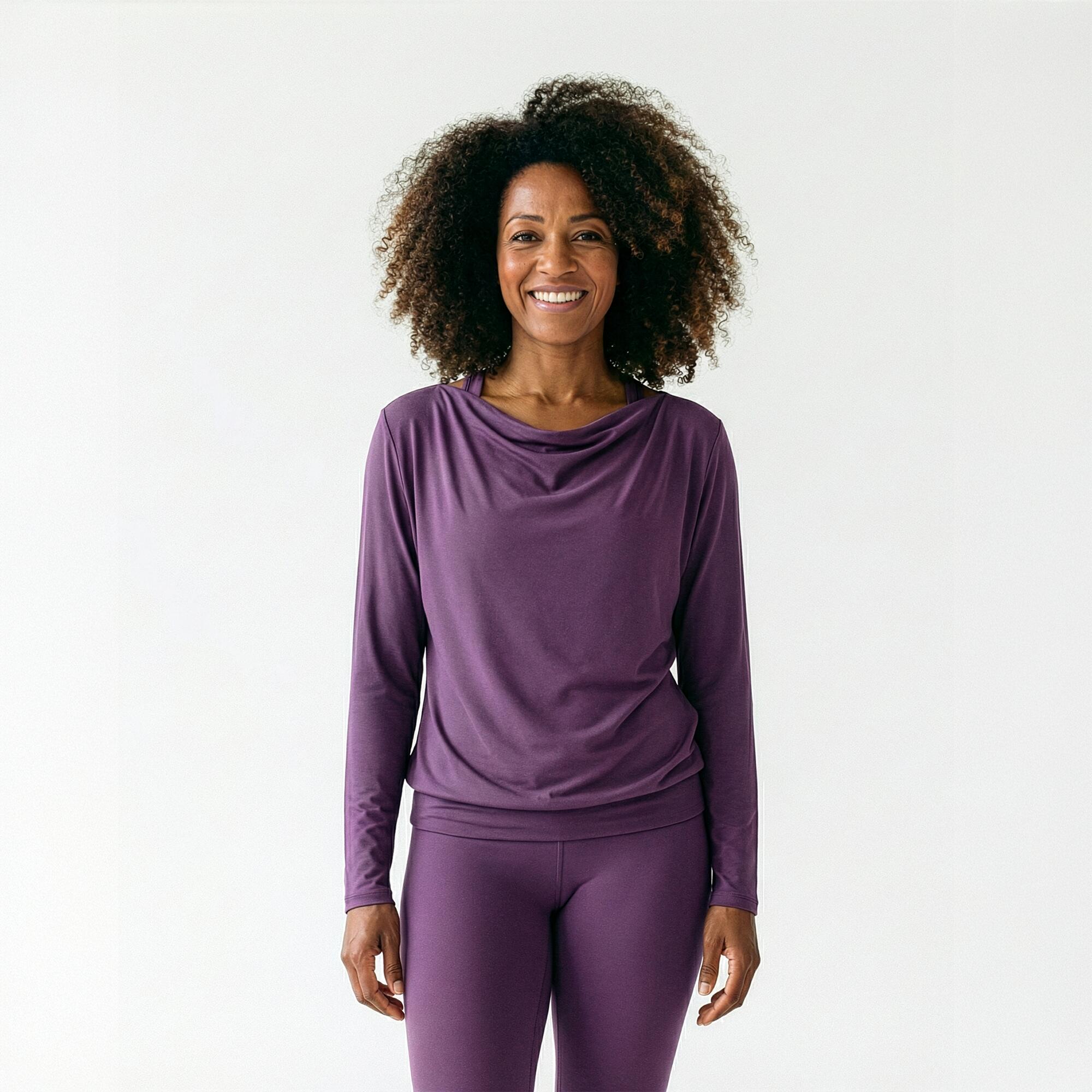 Yoga-Longsleeve flowing shakti "ala" - elderberry 2/4