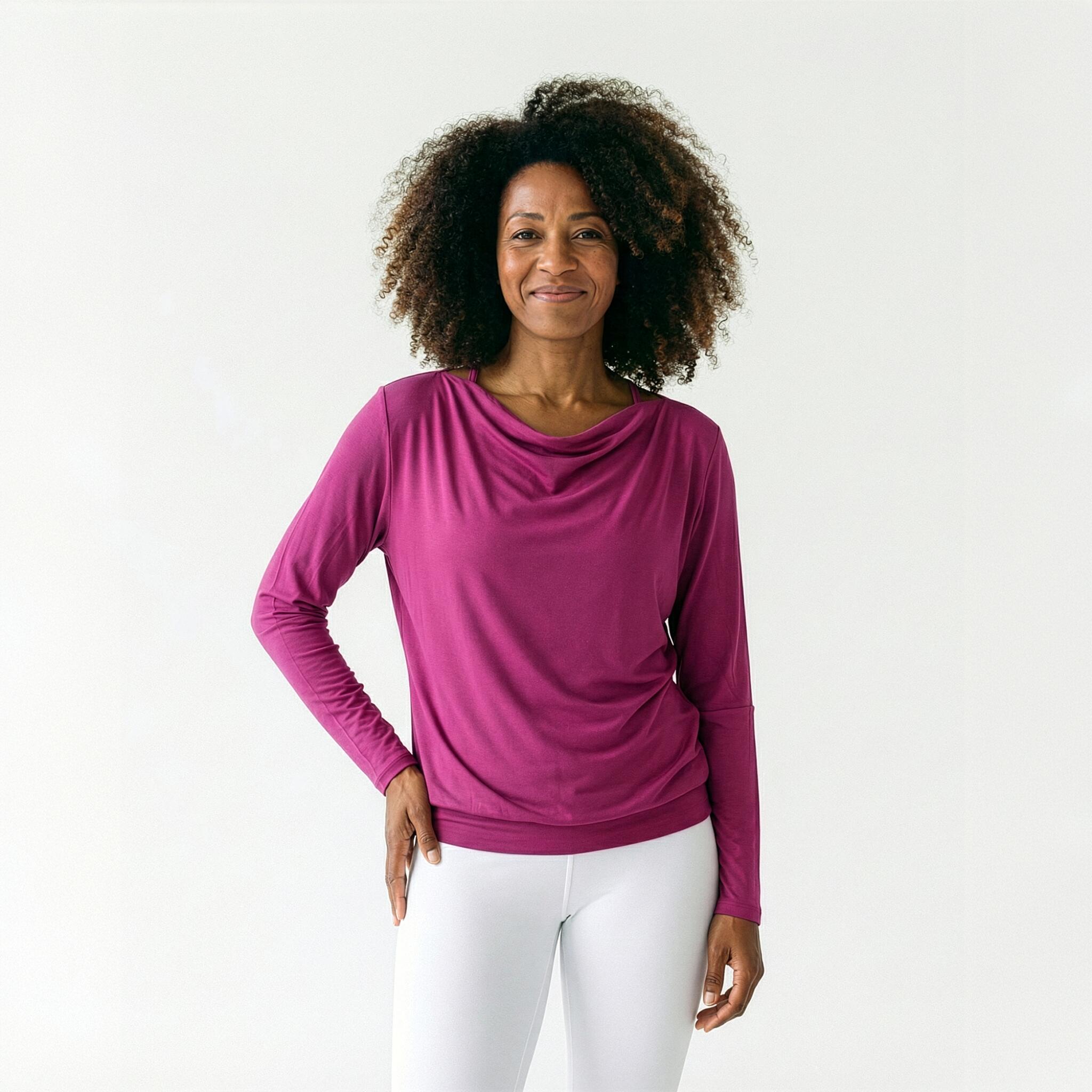 Yoga-Longsleeve flowing shakti "ala" - raspberry 2/4