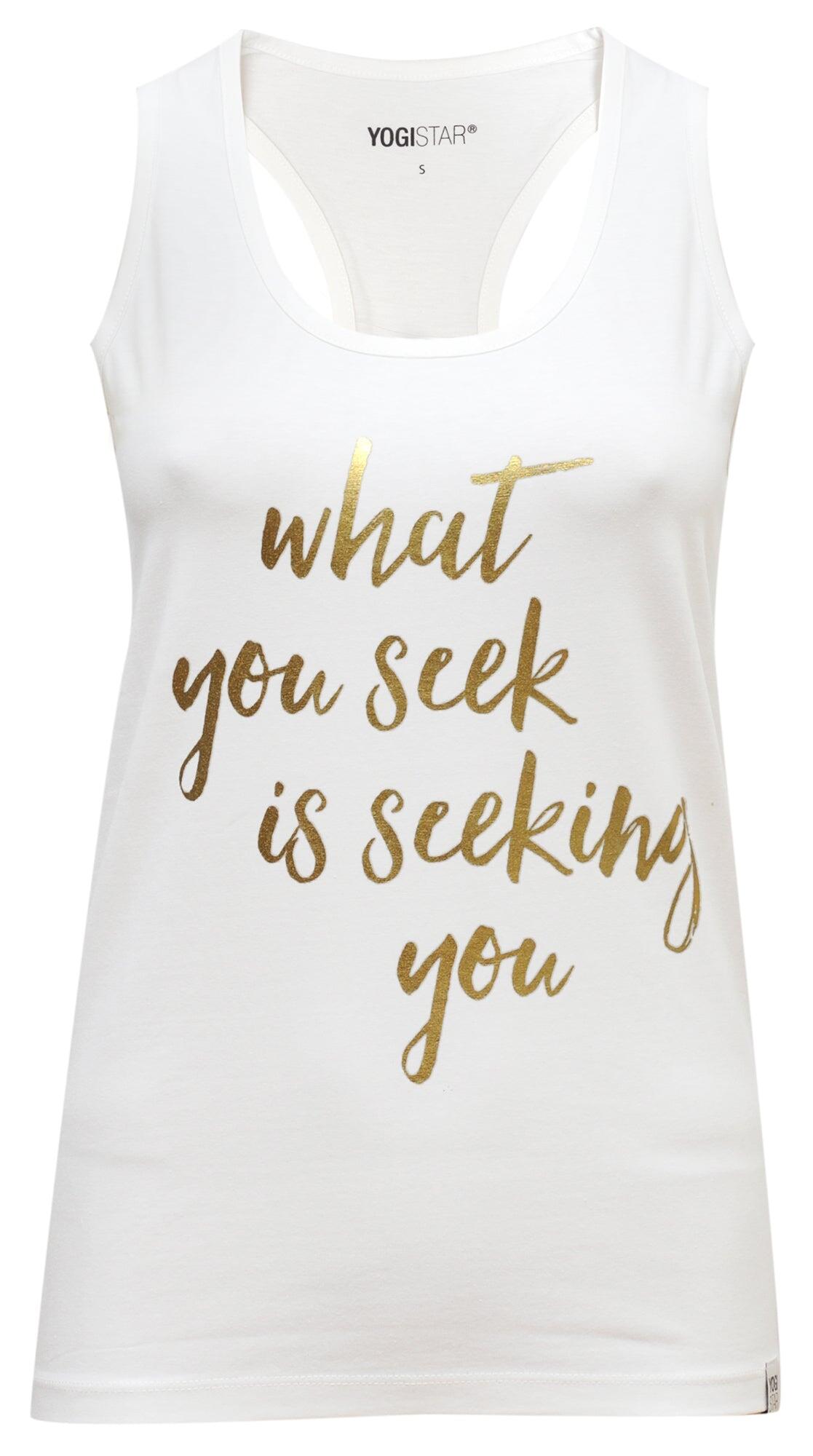 Yoga-Racerback-Top „what you seek...“ - ivory/gold 3/3