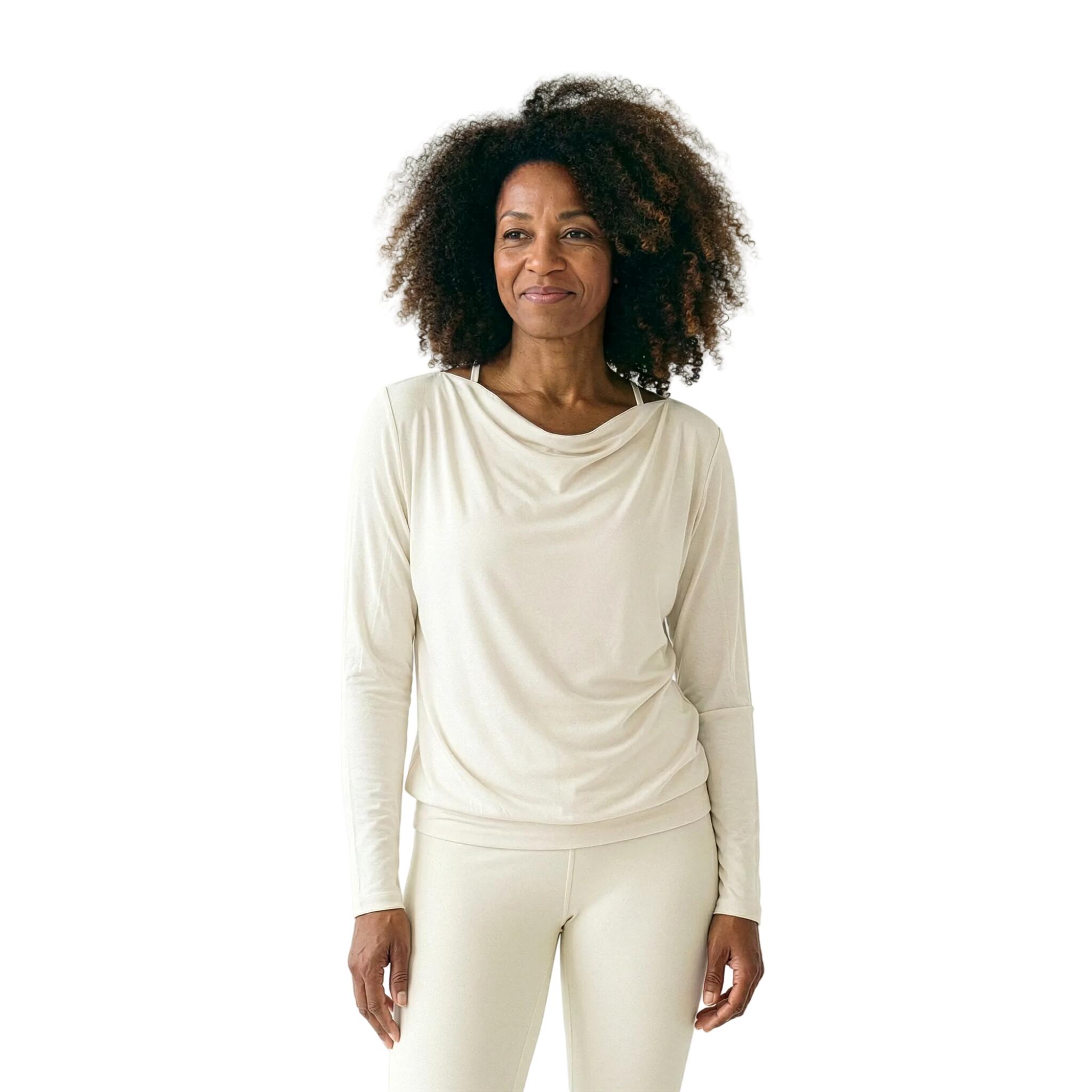 Yoga-Longsleeve flowing shakti "ala" - ivory 1/4