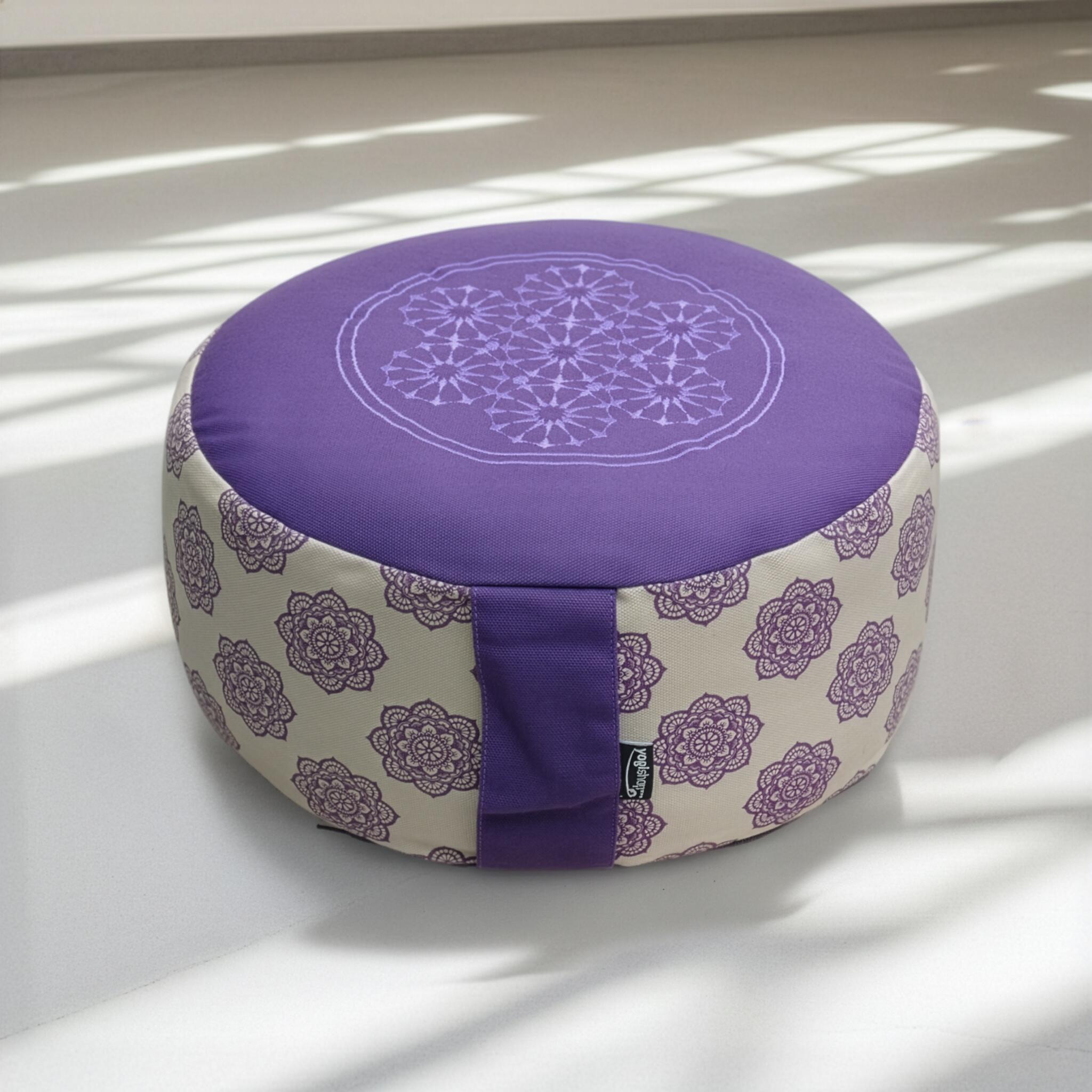 Meditationskissen rund - vintage - organic cotton - ø 30cm x 15 cm 5/6
