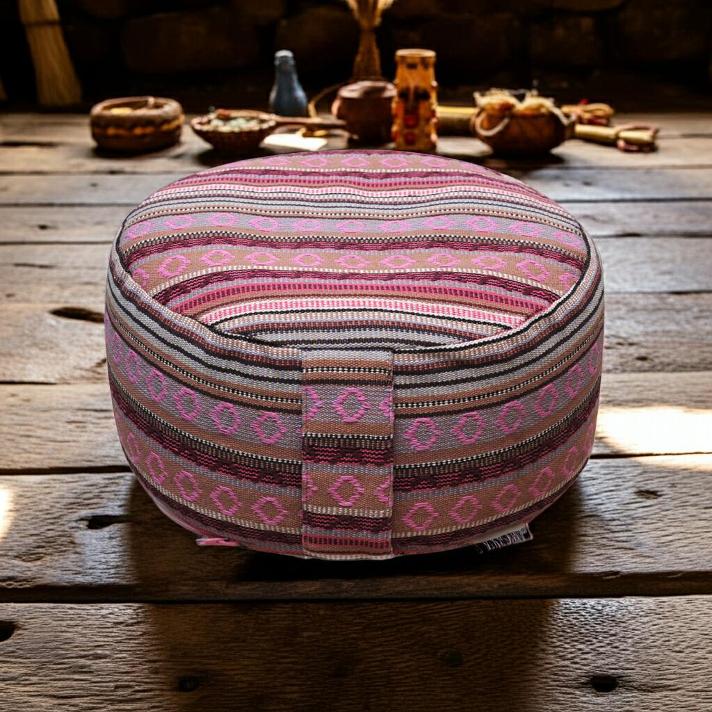 Meditationskissen - rund - ethnic - organic cotton 2/6