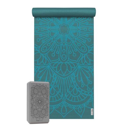 Yoga-Set Starter Edition - lotus mandala (Yogamatte + 1 Yogablock)