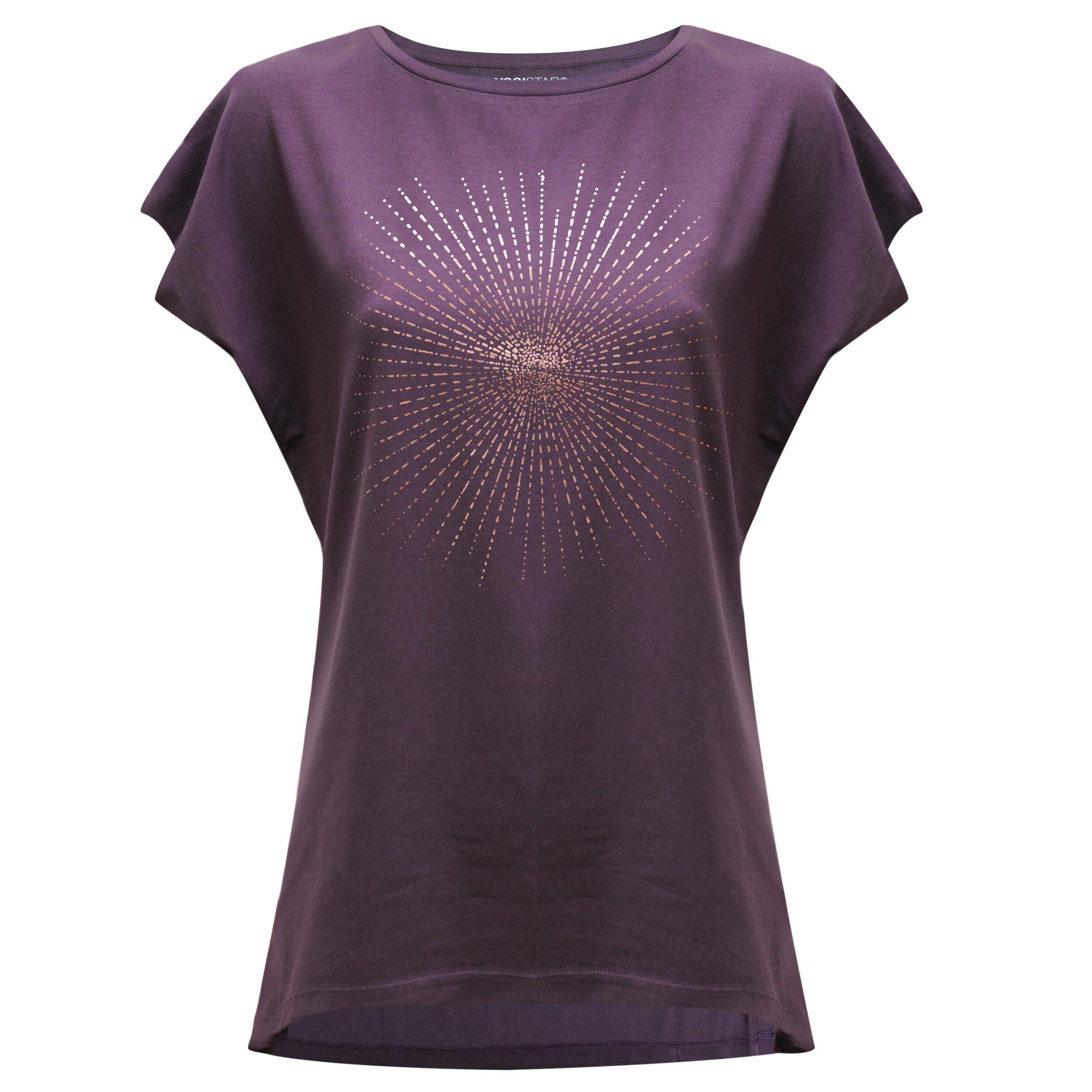 Yoga-T-Shirt Batwing „sunray“ - berry/copper 3/3