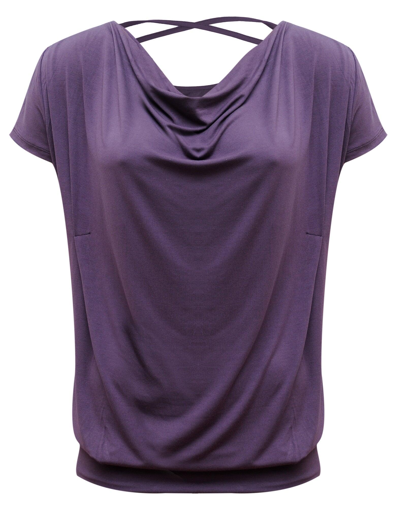 Yoga-Shirt flowing batwing "ala" – elderberry 3/3