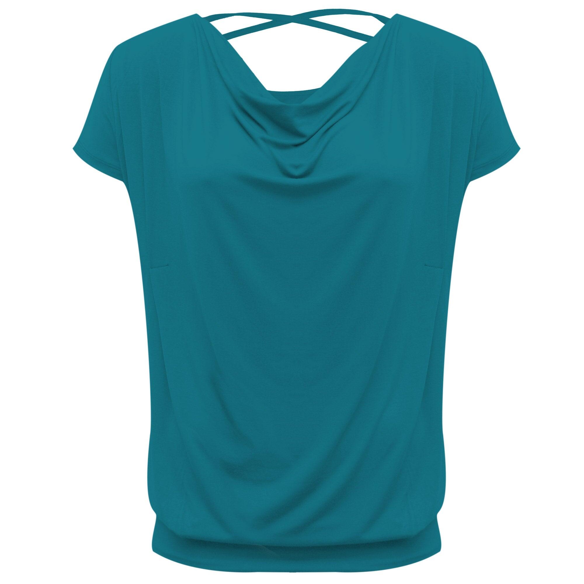 Yoga-Shirt flowing batwing "ala" – petrol 3/3