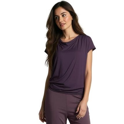 Yoga-Shirt flowing batwing "ala" – elderberry