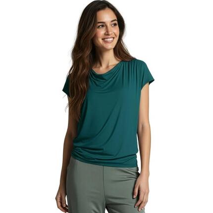 Yoga-Shirt flowing batwing "ala" – petrol