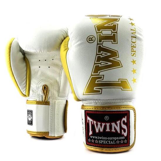Gants de boxe Twins Blanc/Or – 14oz
