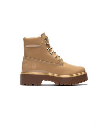 Timberland Stone Street Bottes Imperméables 6in Femme Cuir Verni Beige Moyen