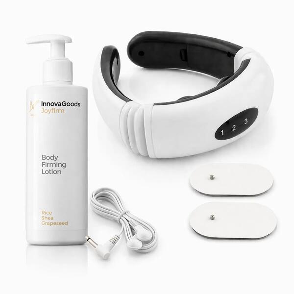 INNOVAGOODS Pack Masajeador de Cuello y Espalda y Loción Corporal Rice InnovaGoods