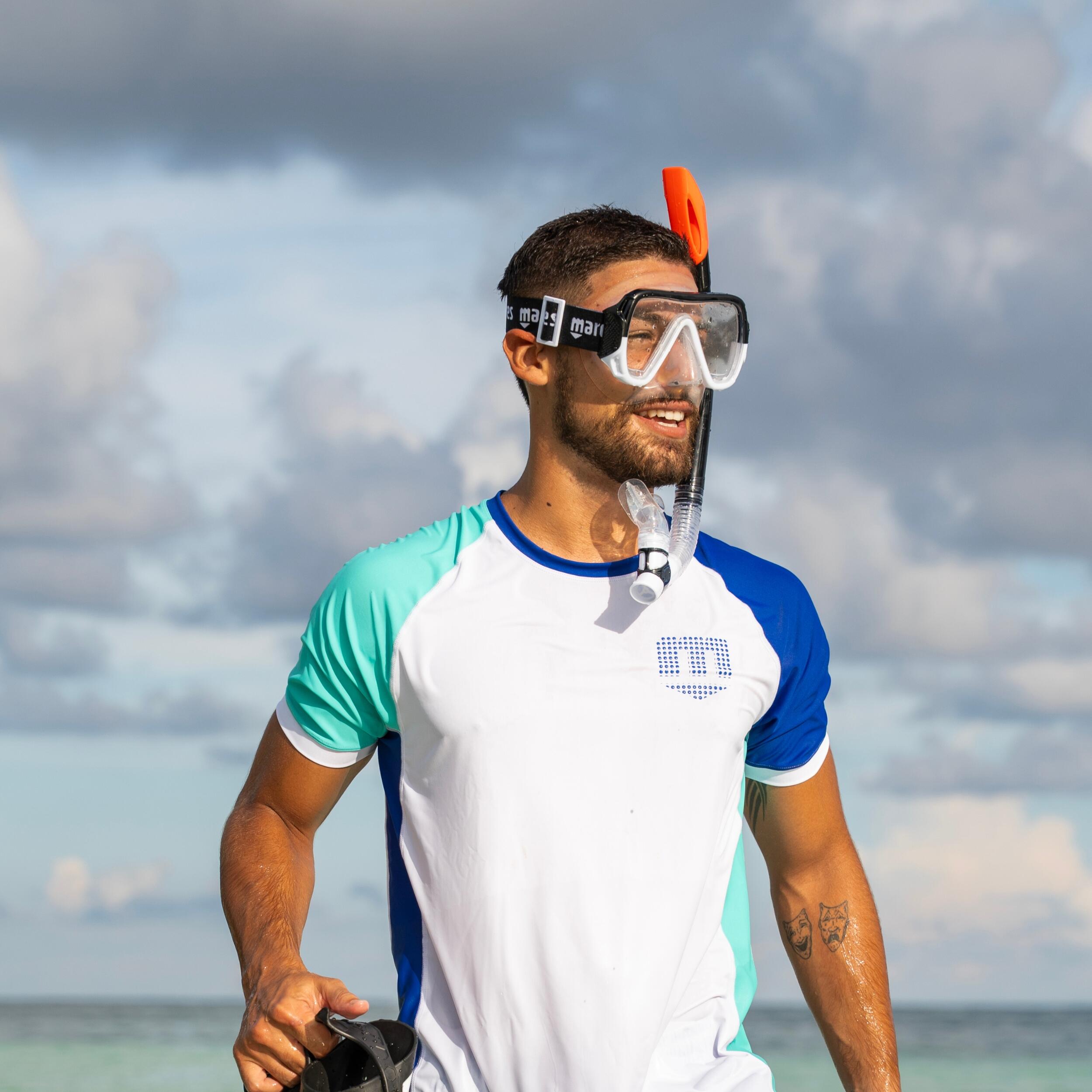 Combo Snorkeling Adulto Keewee Splash Máscara Vidrio Único Tubo Semi-Seco 2/4