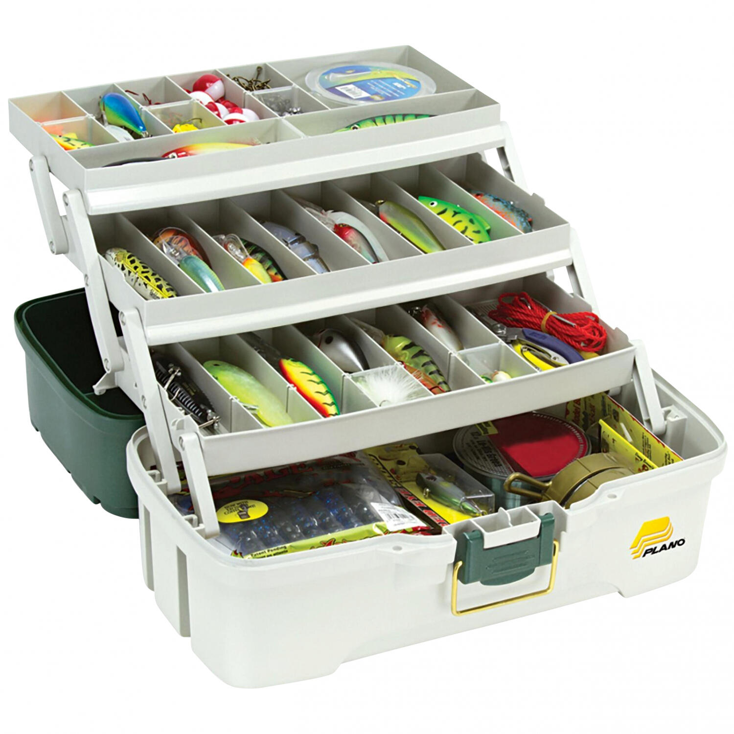 Plano Three-Tray Tackle Box (Green Metallic/Off-White) 2/2