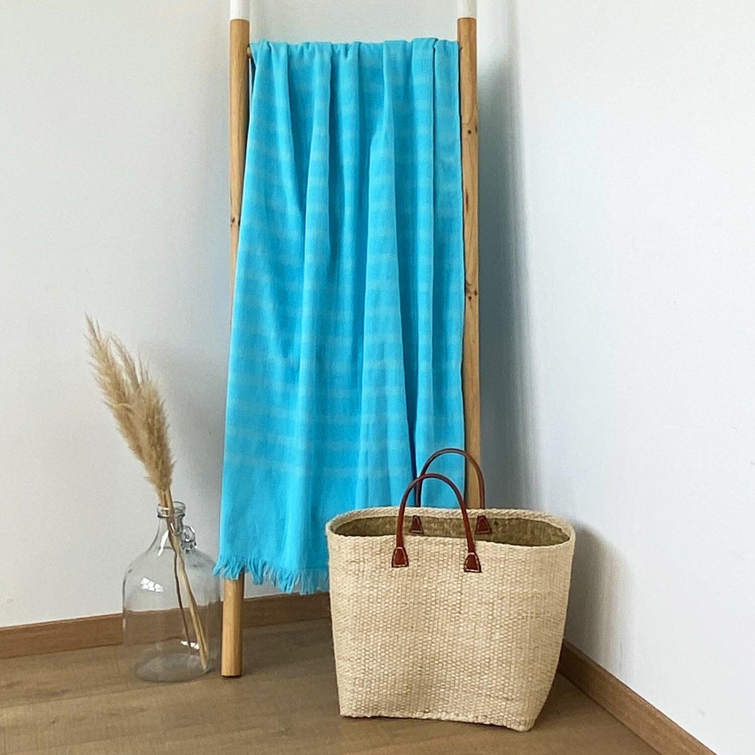 Fouta con doppio strato in spugna - Alanya XL Turchese - 140x180 cm - 400 g/m² 2/2