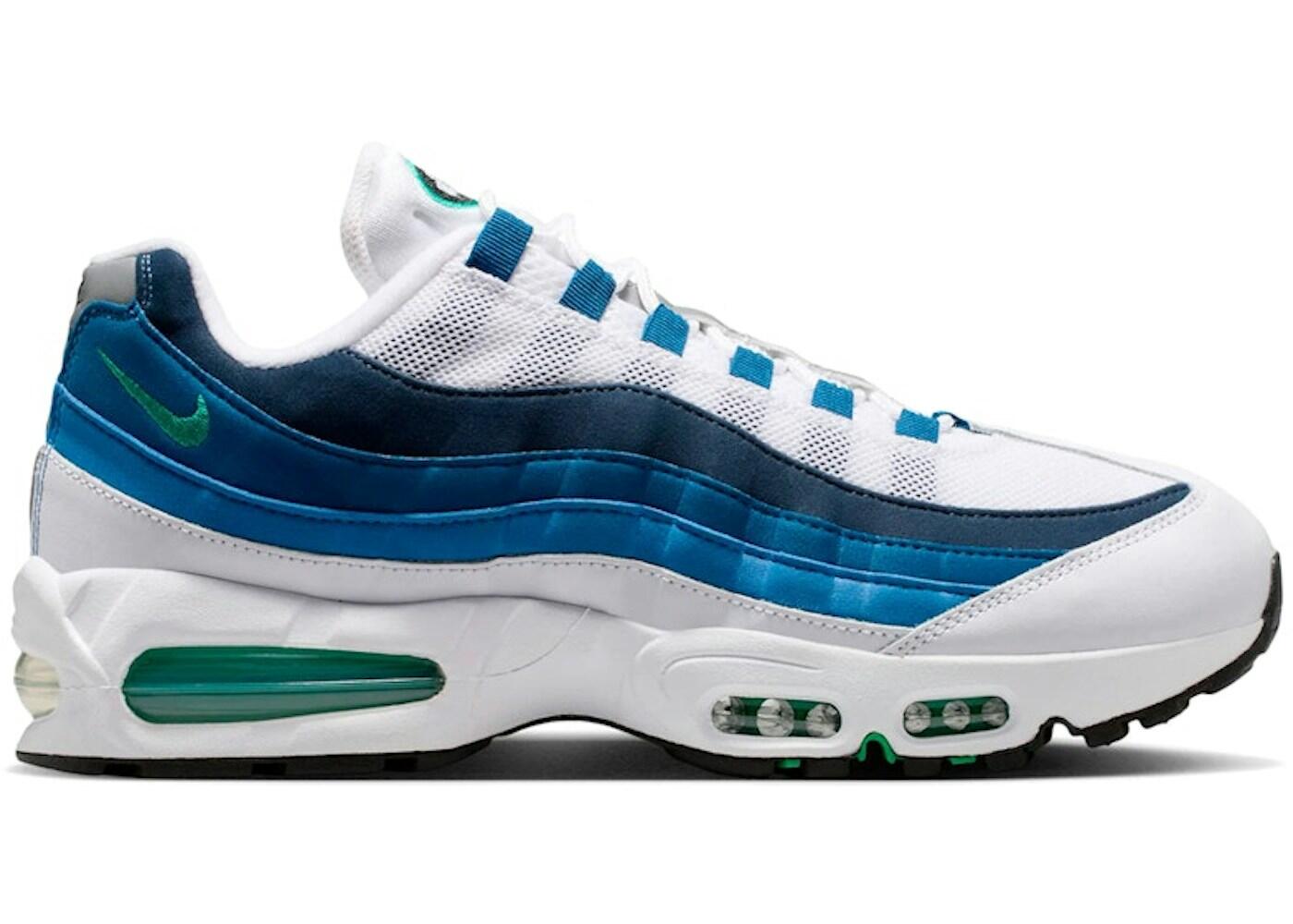 Nike Air Max 95 OG White Lake Blue French Blue Emerald Green 1/6
