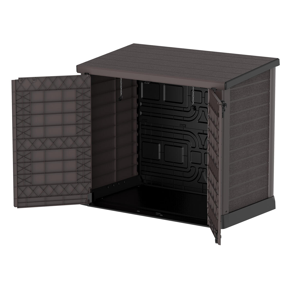 Arcón cubre cubos exterior 1200 L PVC marrón 6/7