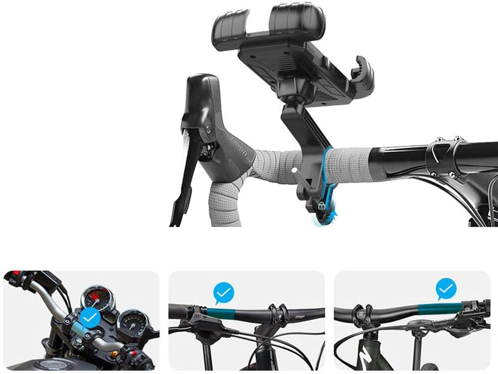 Soporte Para Móvil Para Bicicleta Antichoque Giratorio 360° Universal 6/7