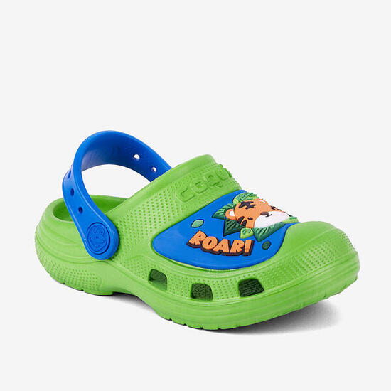 Sabot per bambini Coqui 29/30 - Groen con dettagli fluo acid yellow