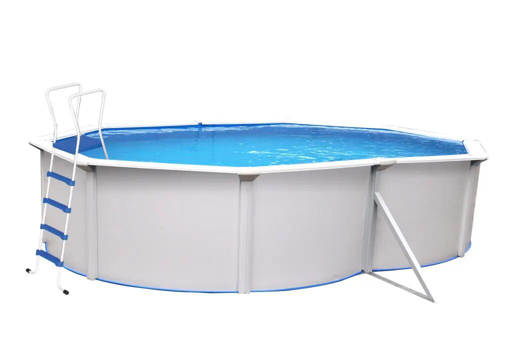 Premium Pool 490x360x120cm fehér, acélfalú medence létrával, fedőtakaróval 1/2