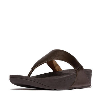 Fitflop lulu lederen teenslipper - microwobbleboard-zool technologie kurkuma 39