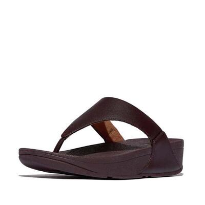 Fitflop lulu lederen teenslipper - microwobbleboard-zool technologie kurkuma 39