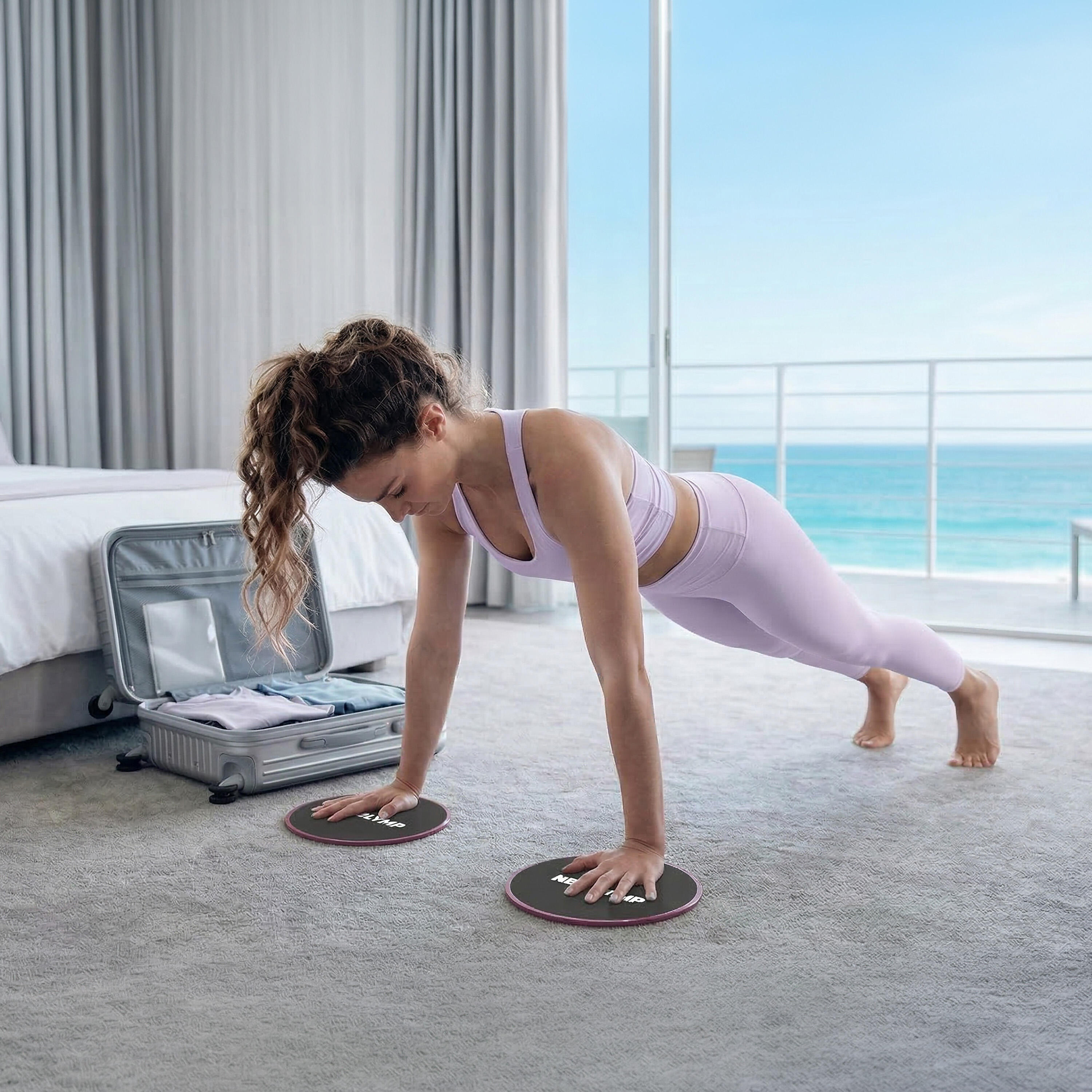 Pilates Slider Set mit doppelseitigen Gleitscheiben für Core und Ganzkörper 3/7