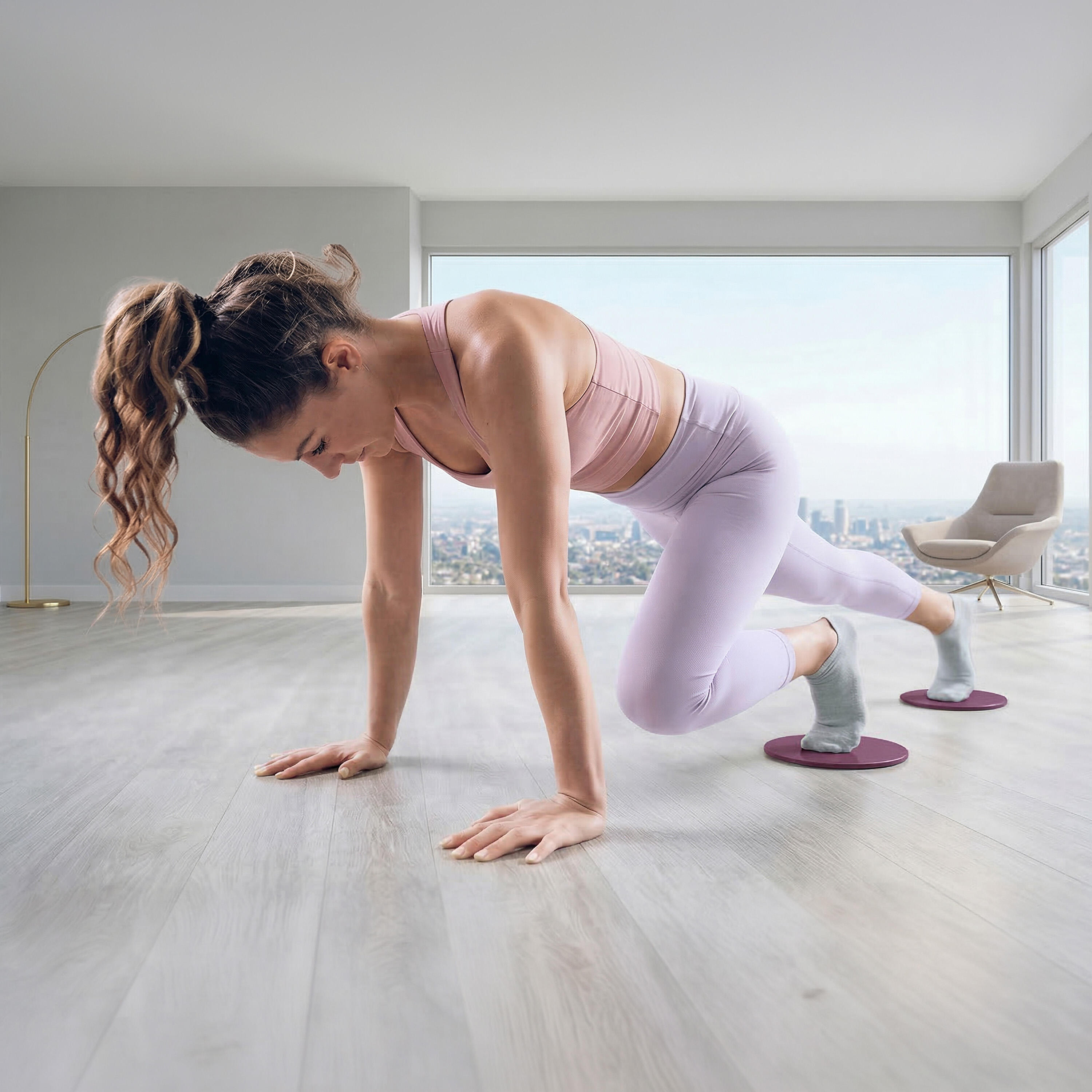 Pilates Slider Set mit doppelseitigen Gleitscheiben für Core und Ganzkörper 5/7
