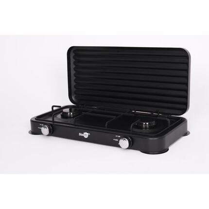 Réchaud Camping Double Gaz Portable 2 Feux Réglables Compact