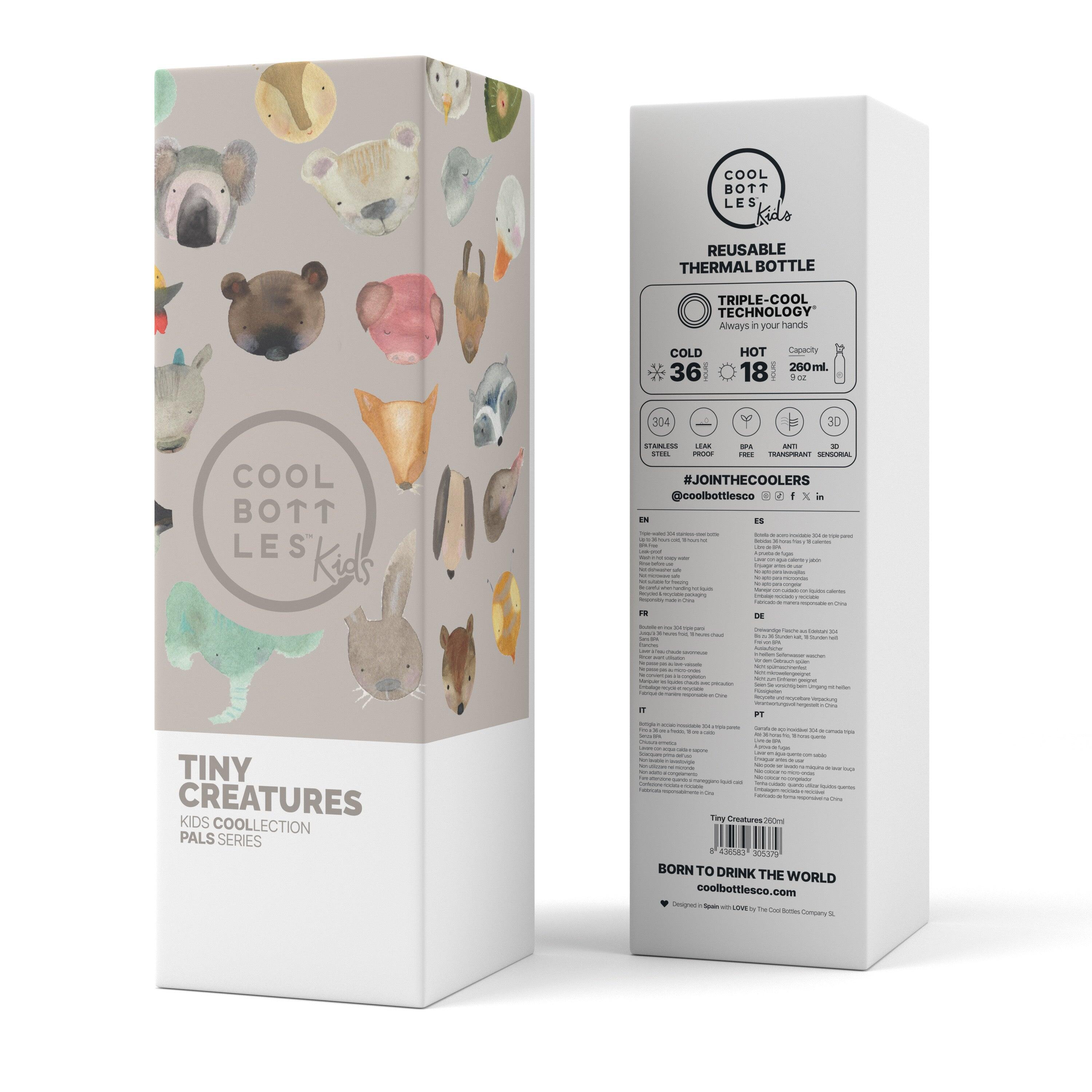 Botella Térmica para niños Cool Bottles. Con envío gratis. Tiny Creatures 260ml 4/5