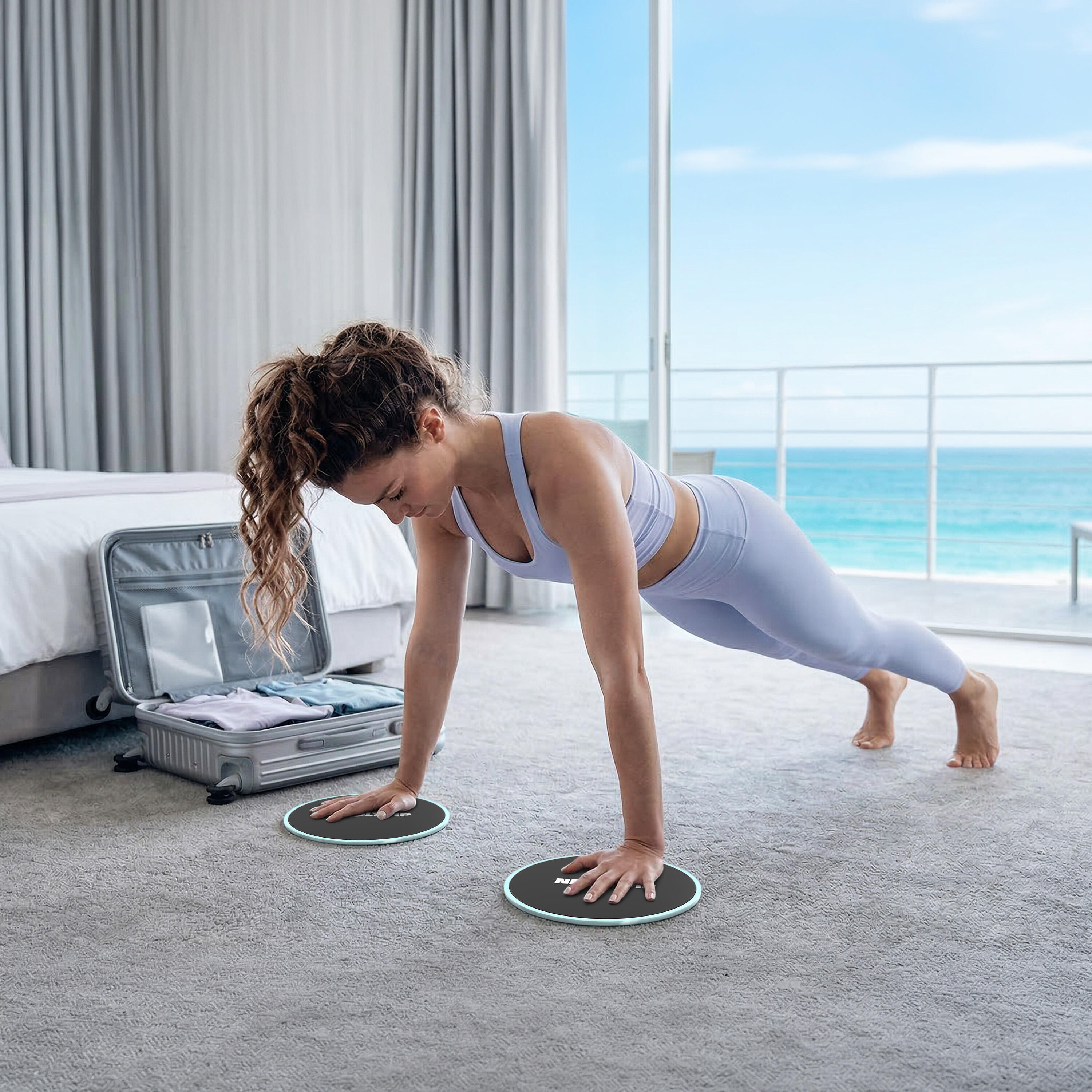 Pilates Slider Set mit doppelseitigen Gleitscheiben für Core und Ganzkörper 3/7