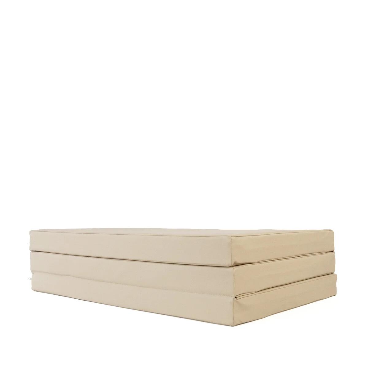 Tapis de gymnastique 210 x 100 x 8 cm, beige, tapis de sol souple et pliable, Je 2/7