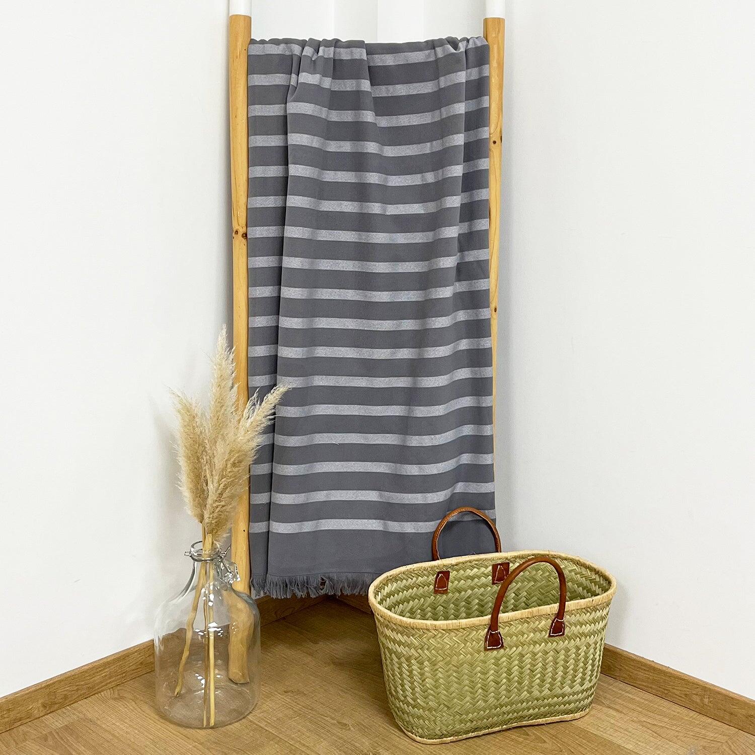 Fouta con doppio strato in spugna - Alanya XL Grigio - 140x180 cm - 400 g/m² 2/2