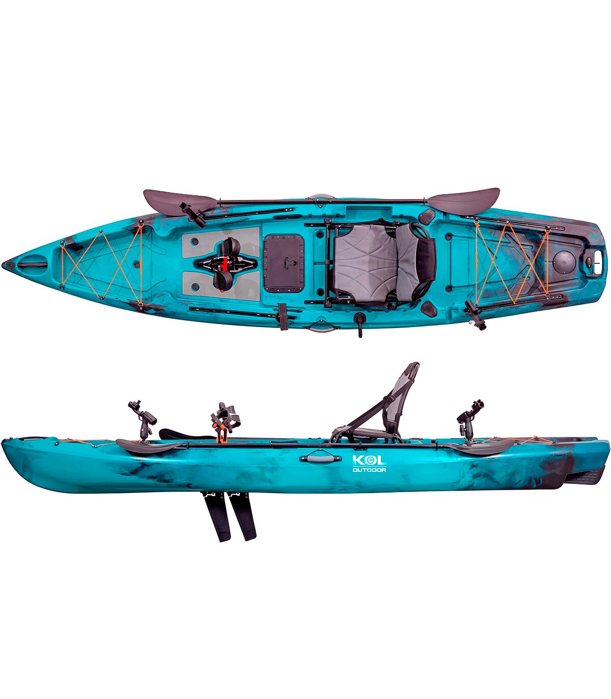 Caiaque de pesca Fisher Pro com 12 aletas (370 x 86 cm) 2/7