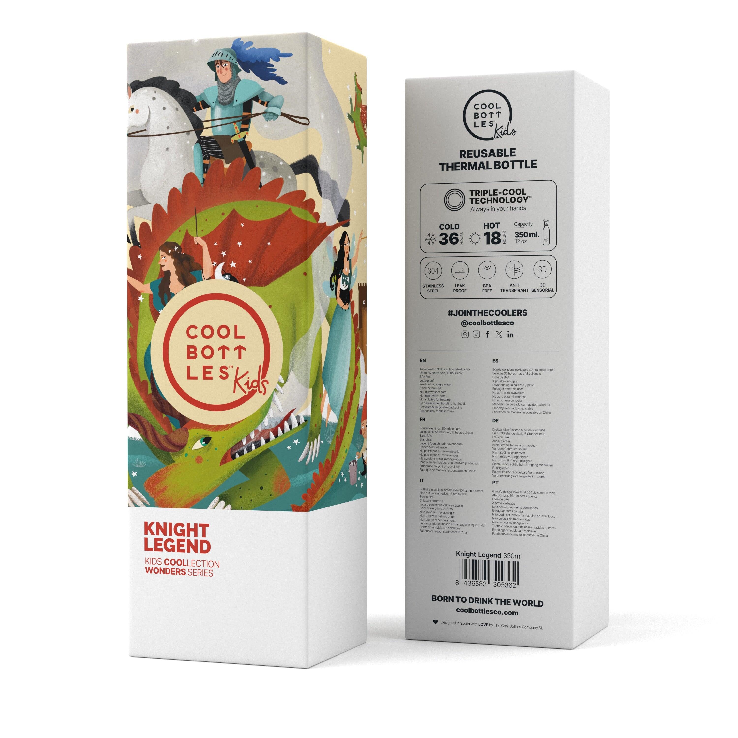 Botella Térmica para niños Cool Bottles. Con envío gratis. Knight Legend 350ml 4/5