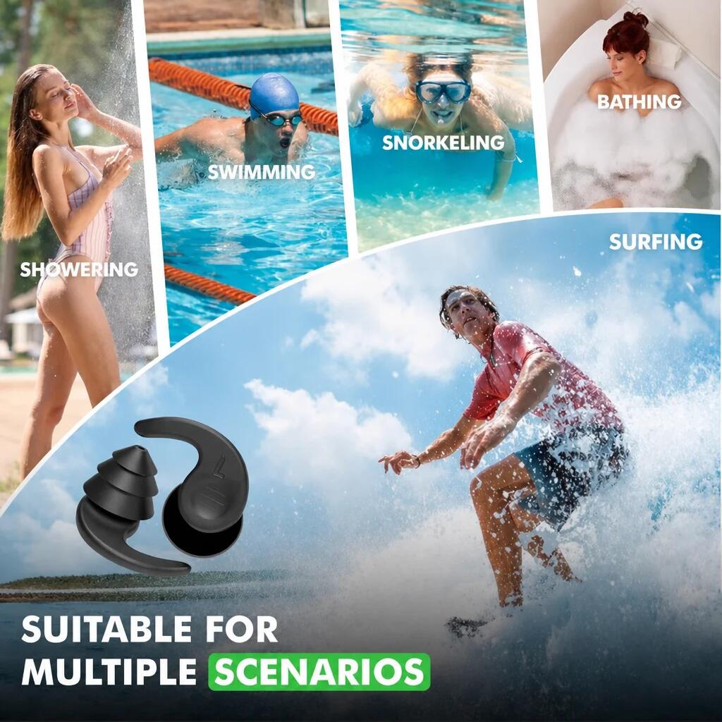 Bouchons d'oreilles de natation – Étanche et confortable 7/7