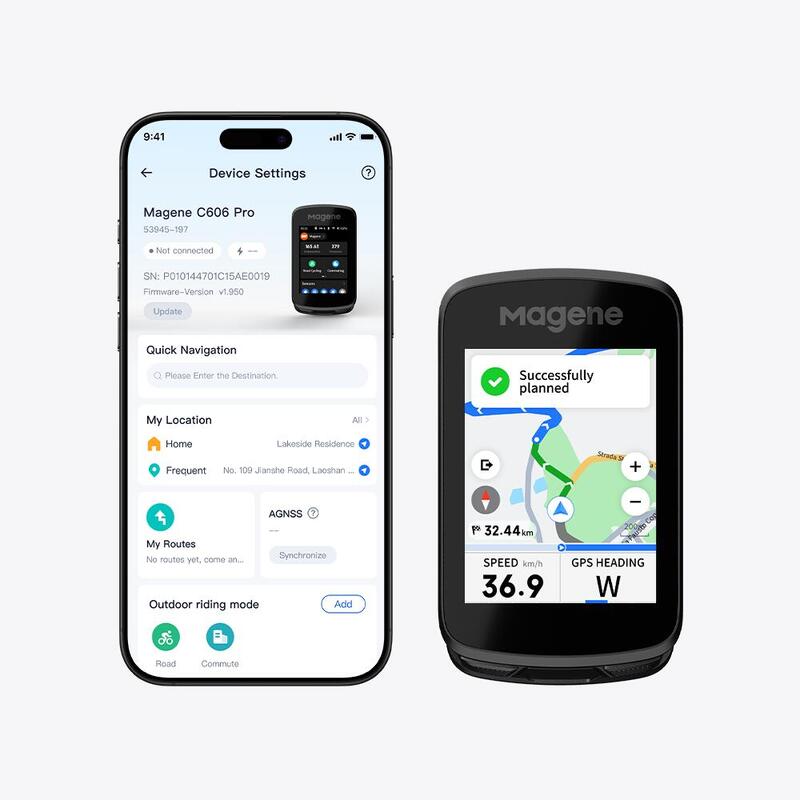 Ciclocomputer Magene C606 Pro GPS, ecran 2.8"