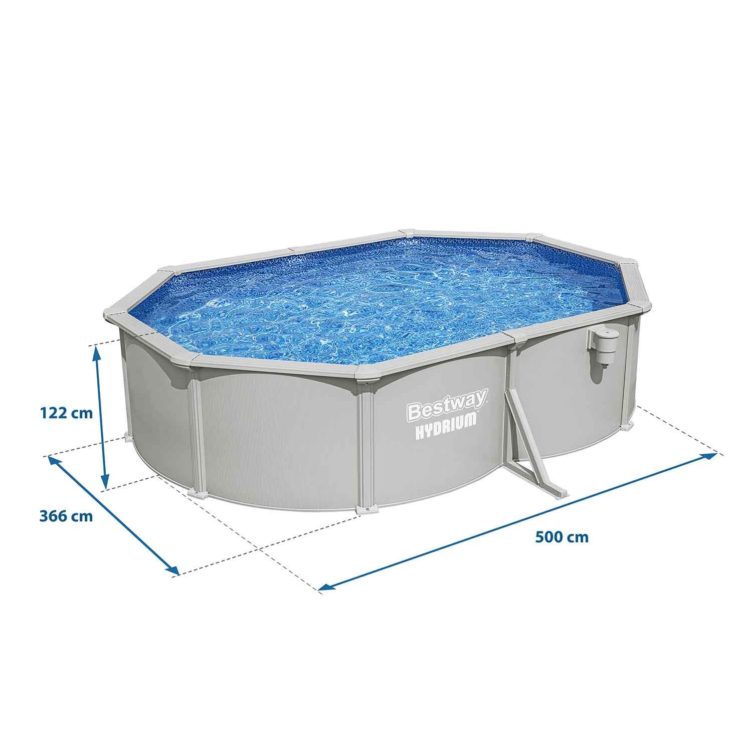 Piscina de Aço Bestway Hydrium  500x366x122 cm Filtro de Areia de 3.596 l/h 7/7