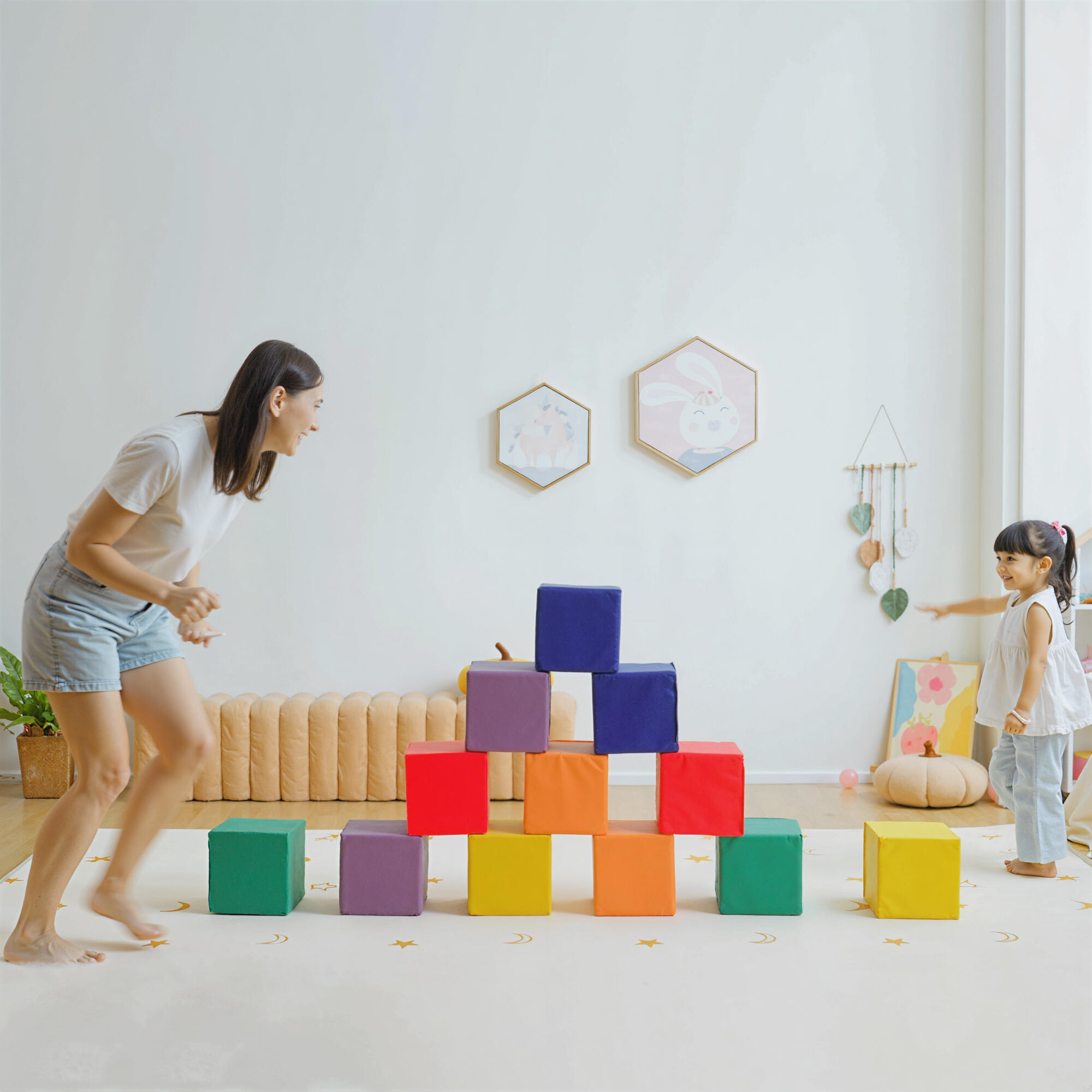 Blocos de espuma 20x20x20 cm multicor HOMCOM 4/7
