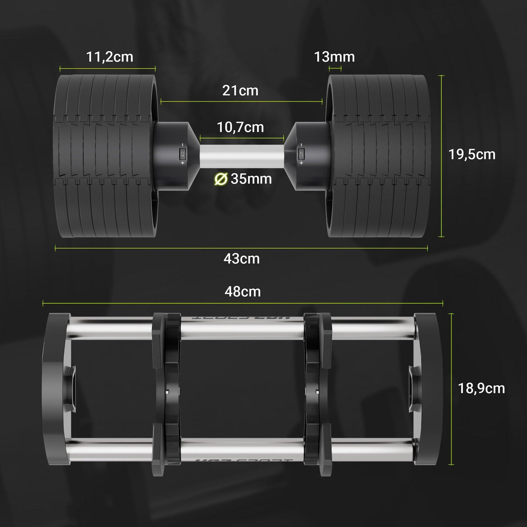 Nastavitelná litinová činka 1x40kg Hop-Sport 6/7