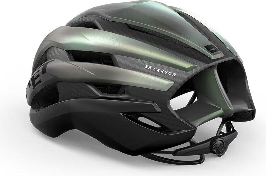 Met Trenta 3K Carbon Mips Road Helmet Iridescent Green 3/4