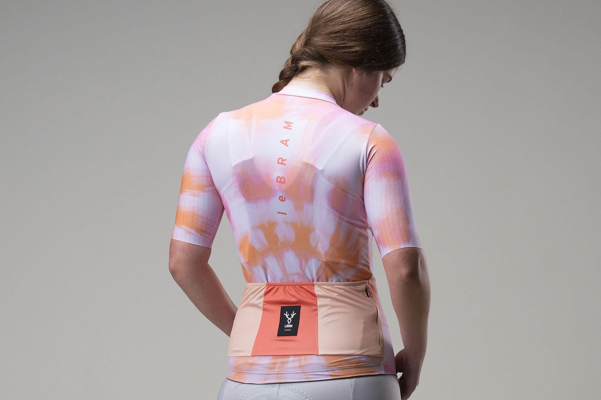 Camiseta de manga corta para mujer LeBram Race rosa y naranja 6/7