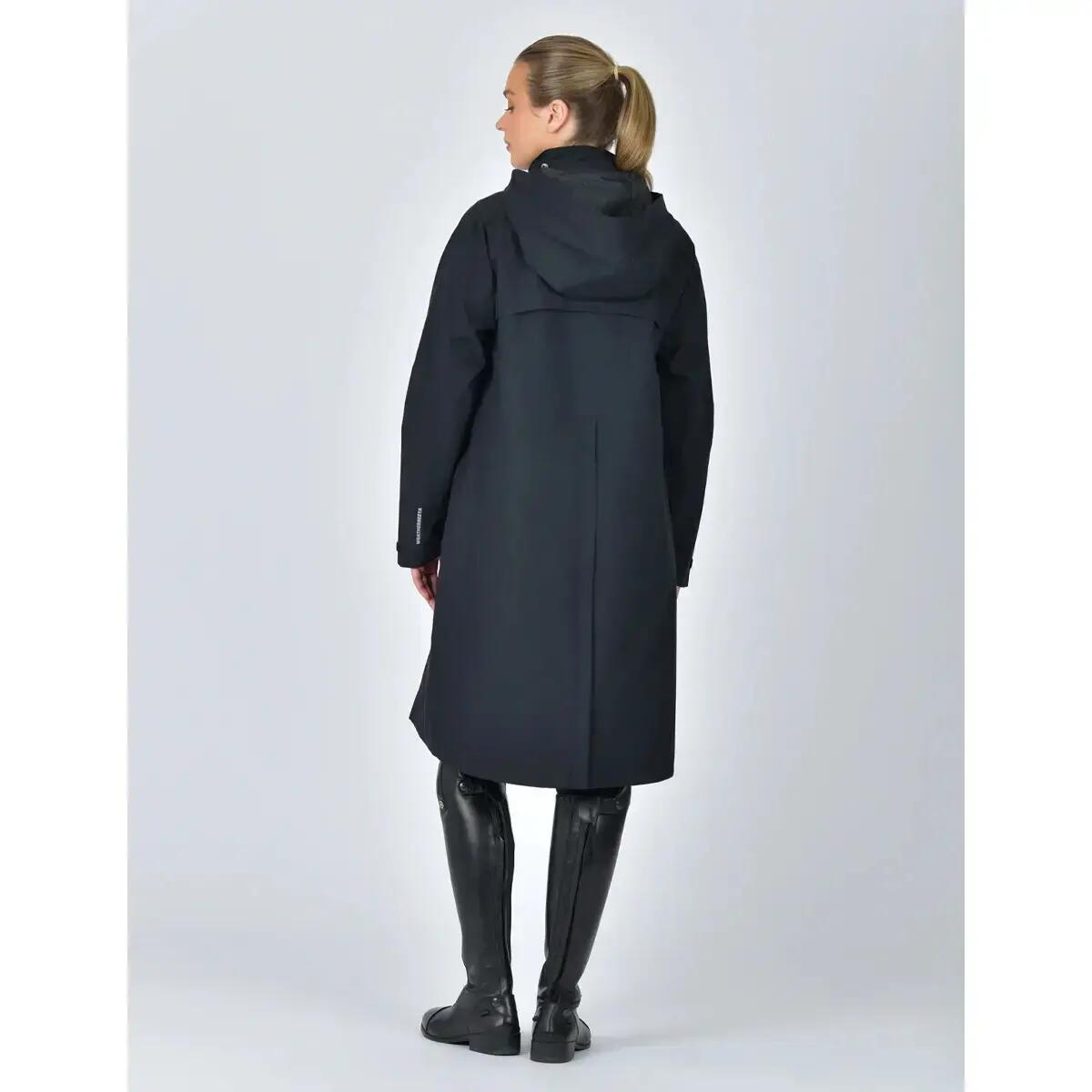 Wasserdichte Reitjacke mit Kapuze, Damen Weatherbeeta longline 3/5