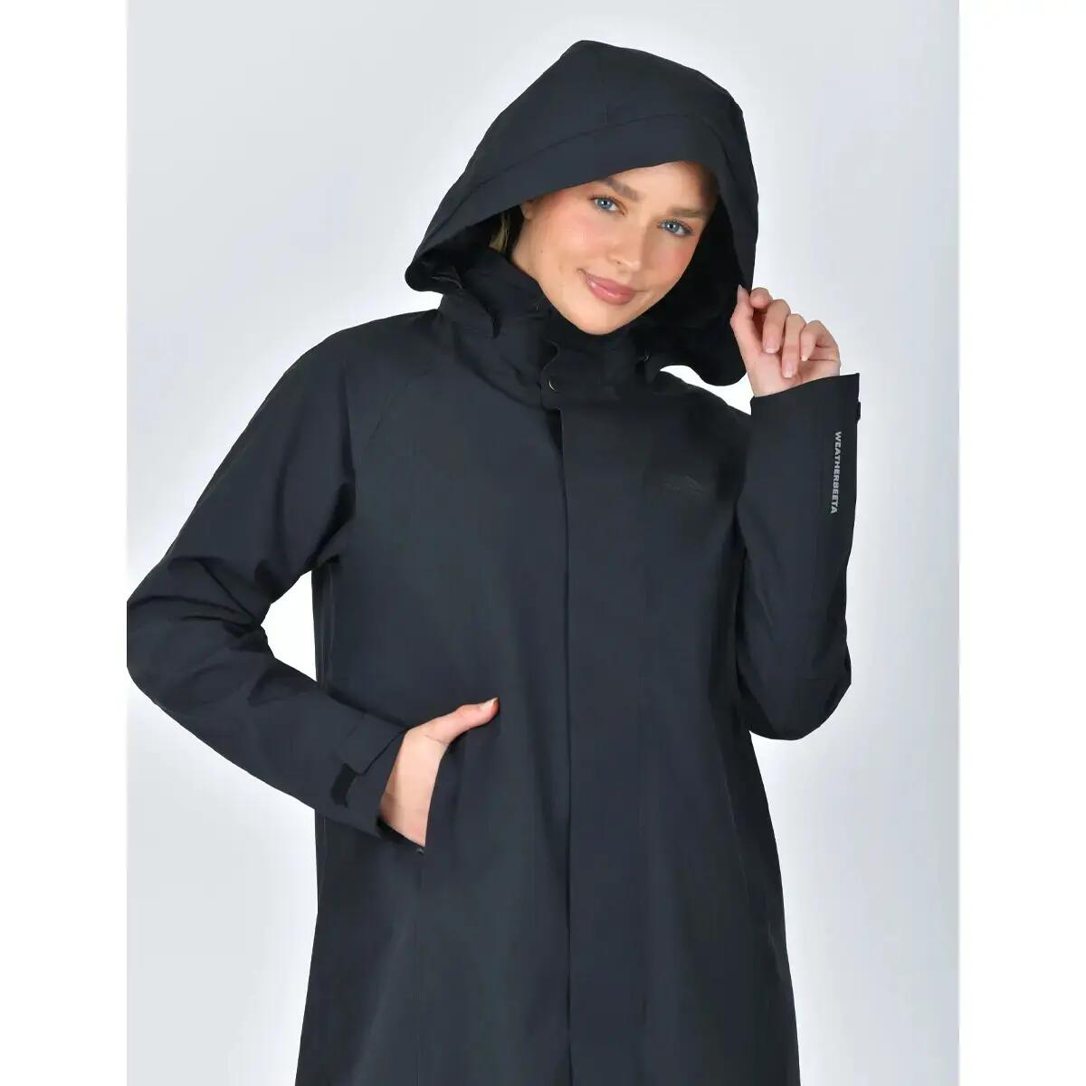 Wasserdichte Reitjacke mit Kapuze, Damen Weatherbeeta longline 5/5