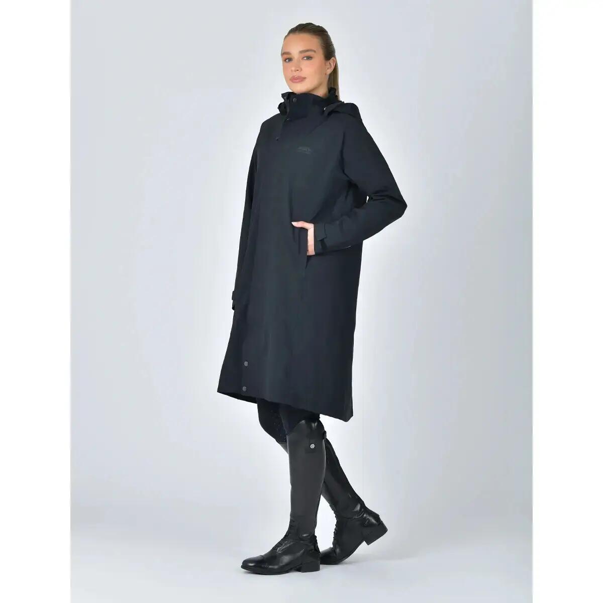 Wasserdichte Reitjacke mit Kapuze, Damen Weatherbeeta longline 4/5