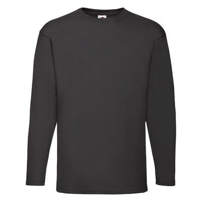 T-shirt fruit of the loom valueweight zwart met lange mouwen