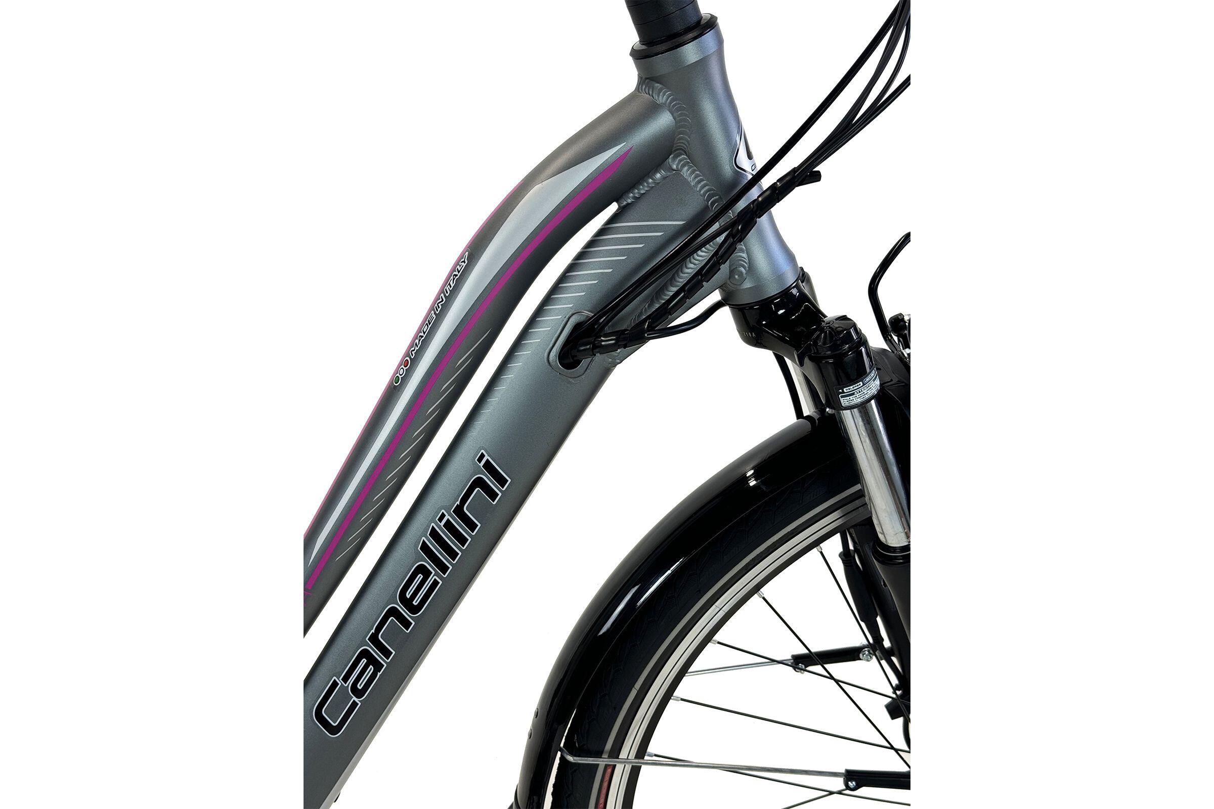 E-Bike damen cityrad Canellini AURA 28" - Grau/Fuchsia 4/6