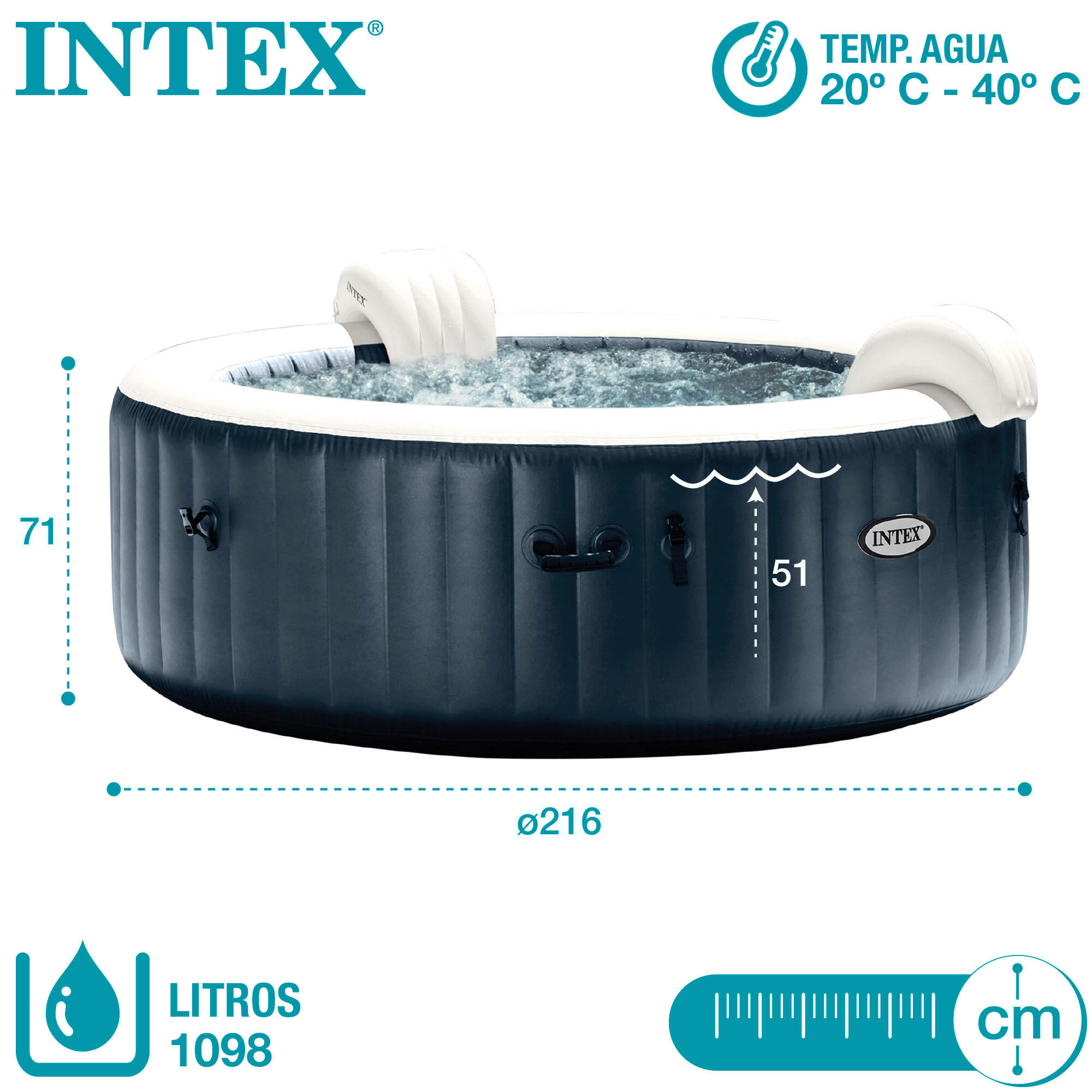 Spa insuflável INTEX Purespa bubbles 6 pessoas 1.098 litros 7/7